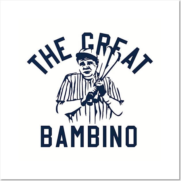 The Great Bambino, Babe Ruth Design Wall Art by FanSwagUnltd